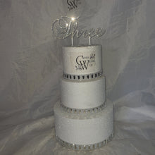 Load image into Gallery viewer, Crystal NUMBER WORD topper ,Swarovski element rhinestone Cake Topper decor, Wedding rhinestone jewel letter cake decorations.