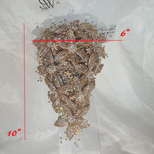 Load image into Gallery viewer, Gold Rhinestone Crystal Bridal Bouquet: Sparkling Wedding Accessory