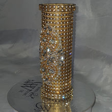 Load image into Gallery viewer, Bling Bouquet Holder, rhinestone crystal Diamonte holder, Rhinestone & pearl Wedding Bouquet Holder , Glam Bling Bouquet Holders