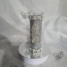 Load image into Gallery viewer, Bling Bouquet Holder, rhinestone crystal Diamonte holder, Rhinestone & pearl Wedding Bouquet Holder , Glam Bling Bouquet Holders