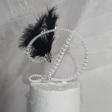 Load image into Gallery viewer, PEARL Letter cake topper monogram linitials. Lace and pearl Cake decor, Wedding cake topper jewel letters decorations surname