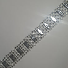 Load image into Gallery viewer, Rhinestone Effect Ribbon: Silver, Rose Gold, or Gold Cake Decoration - 1 Yard
