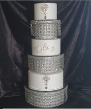 Load image into Gallery viewer, Set of 3 Crystal Letters at 2"/5cm" TALL monogram linitials rhinestone Cake Topper, Wedding rhinestone cake topper jewel letter cake decor