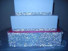 Load image into Gallery viewer, Clear crystal ribbon, 1yard. GLASS CLEAR STONES, gold or silver by Crystal wedding uk