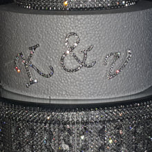 Load image into Gallery viewer, Set of 3 Crystal Letters at 2"/5cm" TALL monogram linitials rhinestone Cake Topper, Wedding rhinestone cake topper jewel letter cake decor