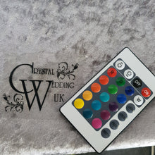 Load image into Gallery viewer, LED Wedding Cake topper - rose design, Engraved Acrylic light-up by Crystal wedding uk