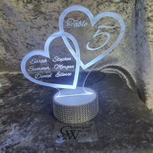 Load image into Gallery viewer, Acrylic Light Up table number Centerpieces, Personalized Quincinera, Birthday, Bar/Bat Mitzvah, Weddings, Graduation by Crystal Wedding UK