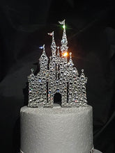 Load image into Gallery viewer, Castle Cake topper -large size, Swarovski crystal elements - FAIRYTALE CASTLE design, Cake decoration by Crystal wedding uk