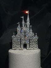 Load image into Gallery viewer, Castle Cake topper -large size, Swarovski crystal elements - FAIRYTALE CASTLE design, Cake decoration by Crystal wedding uk