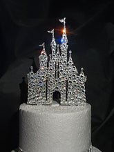 Load image into Gallery viewer, Castle Cake topper - Swarovski crystal elements - FAIRYTALE CASTLE design, Cake decoration by Crystal wedding uk