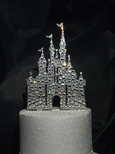 Load image into Gallery viewer, Castle Cake topper -large size, Swarovski crystal elements - FAIRYTALE CASTLE design, Cake decoration by Crystal wedding uk