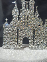 Load image into Gallery viewer, Castle Cake topper - Swarovski crystal elements - FAIRYTALE CASTLE design, Cake decoration by Crystal wedding uk