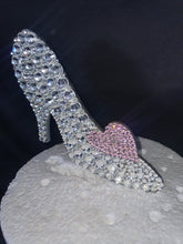 Load image into Gallery viewer, Glass Slipper Cake topper - Swarovski crystal elements - FAIRYTALE princess shoe cake decor, Cake decoration by Crystal wedding uk