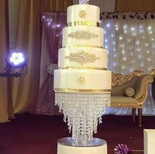 Load image into Gallery viewer, Cake stand Chandelier cake stand [ crystal cake stand [ wedding cake stand + LED lights by Crystal wedding uk