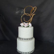 Load image into Gallery viewer, A to Z Crystal gold mirror Letter 8" monogram initial, rhinestone Cake Topper decor, rhinestone cake topper jewel letters decorations.