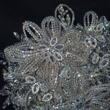 Load image into Gallery viewer, Diamante bouquet 12"x 16" brooch Jewel rhinestone crystal wedding bouquet Crystal Bridal Bouquet, cascade bouquet by Crystal wedding uk