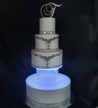 Load image into Gallery viewer, LED cake separator, diffused/ frosted Light up wedding cake divider, cake spacer by Crystal wedding uk