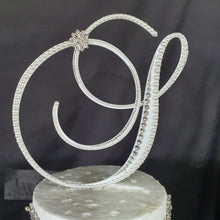 Load image into Gallery viewer, Crystal & Pearl mix Letter 6" monogram lnitial, LARGE rhinestone , cake topper jewel letters decorations.