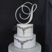 Load image into Gallery viewer, Crystal & Pearl mix Letter 6" monogram lnitial, LARGE rhinestone , cake topper jewel letters decorations.