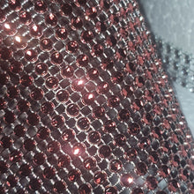 Load image into Gallery viewer, BURGUNDY WINE Rhinestone ribbon, Diamond Mesh, Diamante Bling, Crystal trim 3 METER cake trim. by Crystal wedding uk