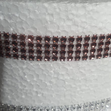 Load image into Gallery viewer, BURGUNDY WINE Rhinestone ribbon, Diamond Mesh, Diamante Bling, Crystal trim 3 METER cake trim. by Crystal wedding uk
