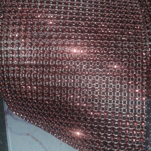 Load image into Gallery viewer, BURGUNDY WINE Rhinestone ribbon, Diamond Mesh, Diamante Bling, Crystal trim 3 METER cake trim. by Crystal wedding uk