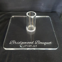 Load image into Gallery viewer, Acrylic display stand, Personalised Bouquet stand holder - by Crystal wedding uk