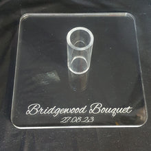 Load image into Gallery viewer, Acrylic display stand, Personalised Bouquet stand holder - by Crystal wedding uk