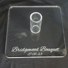 Load image into Gallery viewer, Acrylic display stand, Personalised Bouquet stand holder - by Crystal wedding uk