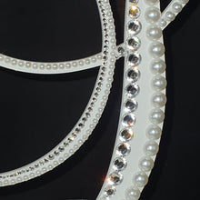 Load image into Gallery viewer, Crystal Pearl Monogram Cake Topper: Rhinestone Initial, 8" Jewel Letter