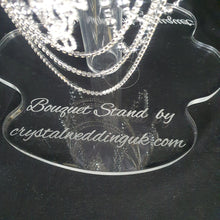 Load image into Gallery viewer, Puddle shaped Acrylic display stand, Personalised Bouquet stand holder - by Crystal wedding uk