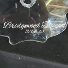 Load image into Gallery viewer, Puddle shaped Acrylic display stand, Personalised Bouquet stand holder - by Crystal wedding uk
