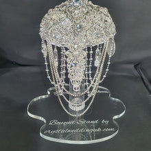 Load image into Gallery viewer, Puddle shaped Acrylic display stand, Personalised Bouquet stand holder - by Crystal wedding uk