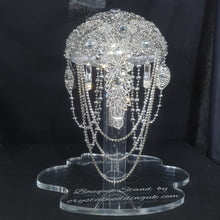 Load image into Gallery viewer, Puddle shaped Acrylic display stand, Personalised Bouquet stand holder - by Crystal wedding uk