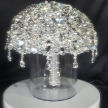 Load image into Gallery viewer, Silver Crystal Brooch Bouquet: Jeweled Wedding Bouquet