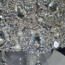 Load image into Gallery viewer, Silver wedding bouquet. Crystal bridal bouquet. Brooch bouquet. Full jeweled bouquet. Jewel bouquet by Crystal wedding uk