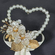 Load image into Gallery viewer, Pearl Heart Flower Girl Wand: Ivory Wedding Wand