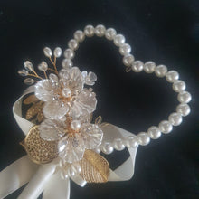 Load image into Gallery viewer, Pearl Heart Flower Girl Wand: Ivory Wedding Wand