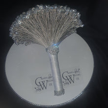 Load image into Gallery viewer, Luxury Silver Crystal Bridal Keepsake Bouquet – Handmade Beaded Wedding Bouquet -