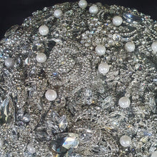 Load image into Gallery viewer, Silver Crystal Brooch Bouquet: Jeweled Wedding Bouquet