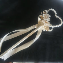Load image into Gallery viewer, Pearl Heart Flower Girl Wand: Ivory Wedding Wand