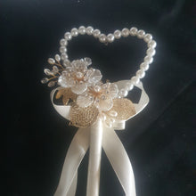 Load image into Gallery viewer, Pearl Heart Flower Girl Wand: Ivory Wedding Wand