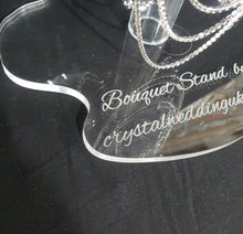 Load image into Gallery viewer, Puddle shaped Acrylic display stand, Personalised Bouquet stand holder - by Crystal wedding uk