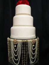 Load image into Gallery viewer, Pearl wedding cake stand, Vintage style ,art deco, Gatsby wedding cake plate. by Crystal wedding uk