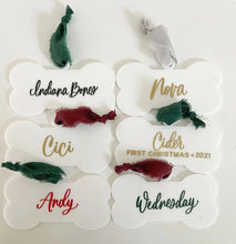 Load image into Gallery viewer, Personalised Christmas Decoration Hanging inital and first name hanging tree decor By Crystal wedding uk