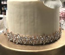 Load image into Gallery viewer, 1 yard sparkling SILVER GOLD or rosegold rhinestone embellishment chain trimming by Crystal Wedding UK
