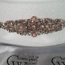 Load image into Gallery viewer, CAKE BROOCH crystal rhinestone & pearl cake decoration 1 yard - Silver or Gold by Crystal Wedding UK