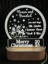 Load image into Gallery viewer, Personalised snow globe Christmas message led lampdecoration any message acrylic ornament gift, Christmas gift by Crystal wedding uk