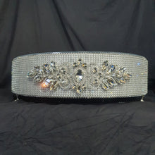 Load image into Gallery viewer, Rhinestone crystals silver cake stand, wedding cake stand, round by Crystal wedding uk