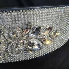 Load image into Gallery viewer, Rhinestone crystals silver cake stand, wedding cake stand, round by Crystal wedding uk